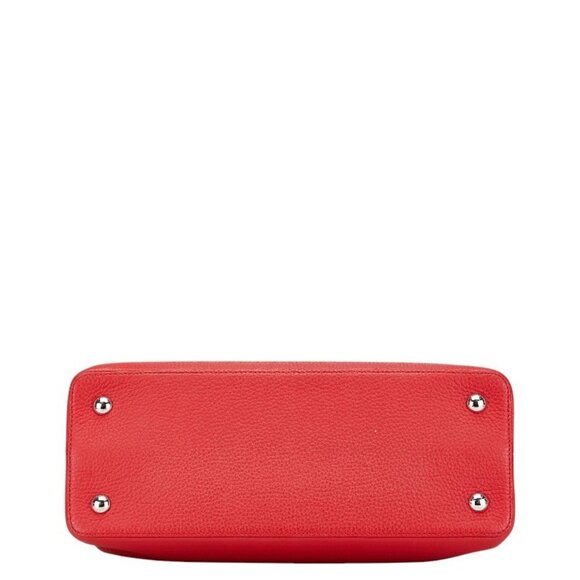 LOUIS VUITTON Red Leather Tote Bag - Picture 3 of 10